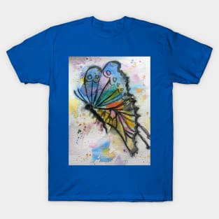 Rainbow Butterfly Watercolor Painting T-Shirt